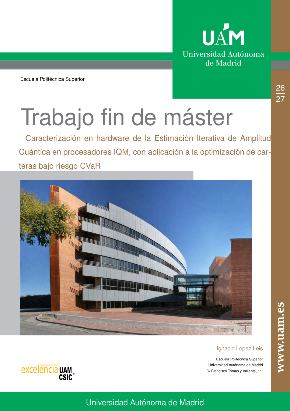 Portada de la memoria del TFM